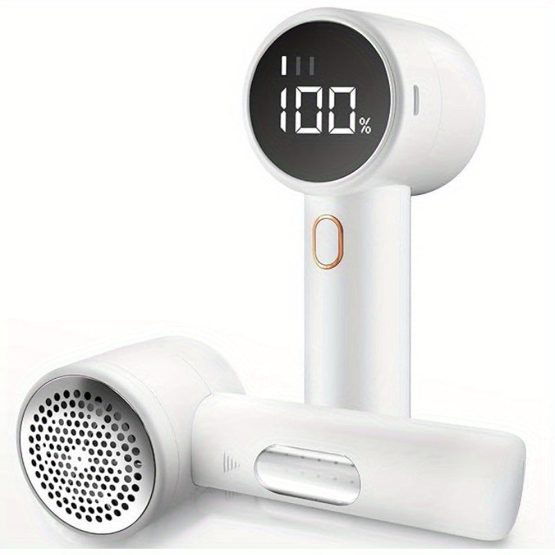 Electric Lint Remover, Fabric Shaver, USB Rechargeable Sweater Shaver, Power Lint Shaver, LED Display, Fuzz Remover, Portable Hairball Trimmer For Clothes, Bedding, Furniture, Carpet, Sofa, Cleaning Supplies, Household Gadget