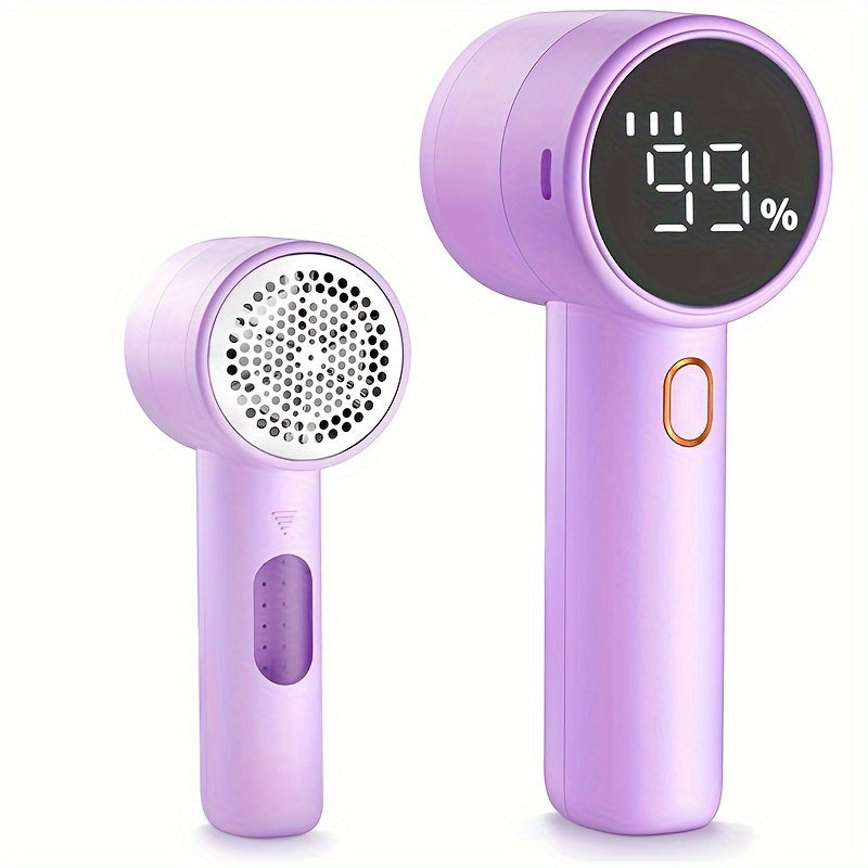 Electric Lint Remover, Fabric Shaver, USB Rechargeable Sweater Shaver, Power Lint Shaver, LED Display, Fuzz Remover, Portable Hairball Trimmer For Clothes, Bedding, Furniture, Carpet, Sofa, Cleaning Supplies, Household Gadget