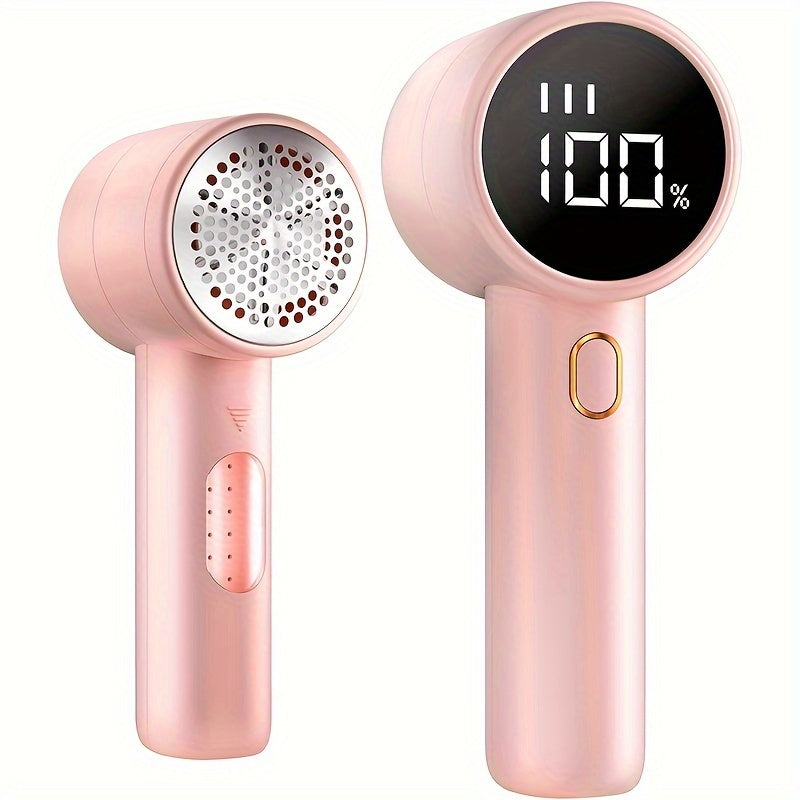 Electric Lint Remover, Fabric Shaver, USB Rechargeable Sweater Shaver, Power Lint Shaver, LED Display, Fuzz Remover, Portable Hairball Trimmer For Clothes, Bedding, Furniture, Carpet, Sofa, Cleaning Supplies, Household Gadget