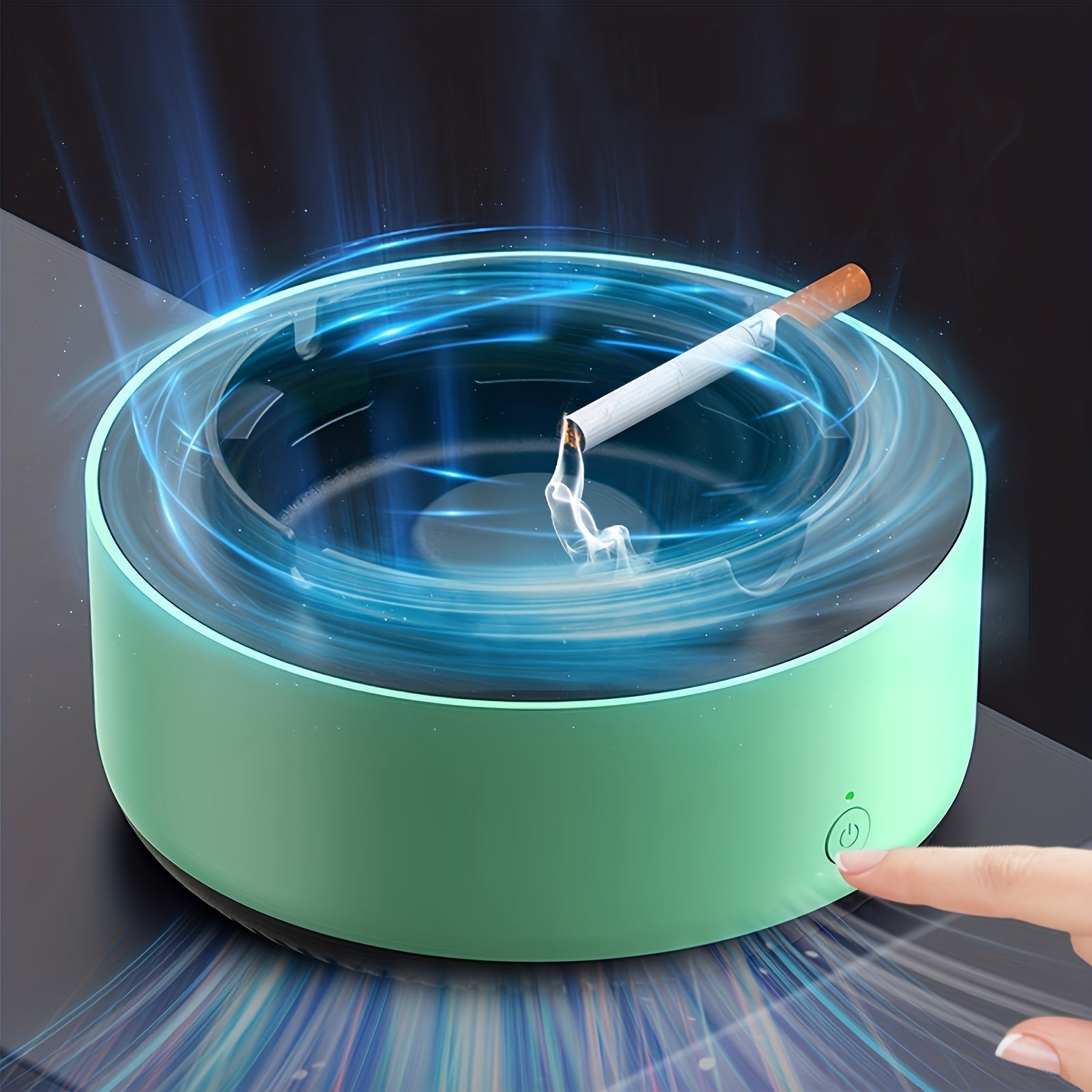 Smart Ashtray Air Purifier - Instantly Eliminates Second-Hand Smoke & Odors, Battery Operated (AA Batteries Not Included), Perfect for Home Gadgets & Unique Gifts