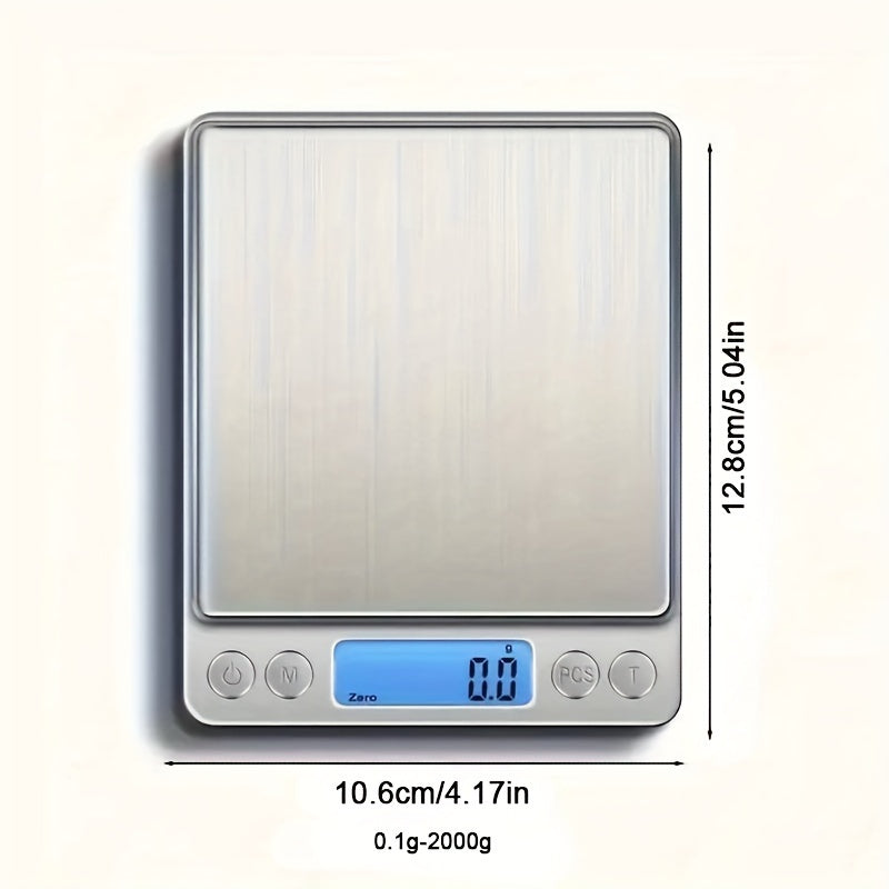 1pc, Mini Kitchen Scale 2000g/ X 0.01g Accuracy Electronic Digital Precision Jewelry Scales, Pocket Scale, Kitchen Portable Scale, Electronic Weighing Pocket Scale, Kitchen Gadgets