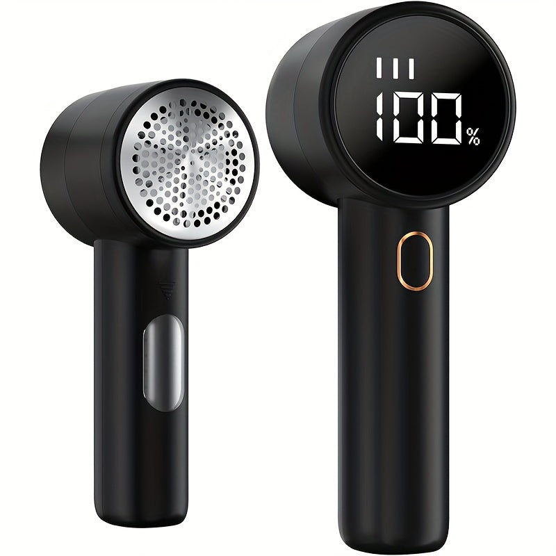 Electric Lint Remover, Fabric Shaver, USB Rechargeable Sweater Shaver, Power Lint Shaver, LED Display, Fuzz Remover, Portable Hairball Trimmer For Clothes, Bedding, Furniture, Carpet, Sofa, Cleaning Supplies, Household Gadget