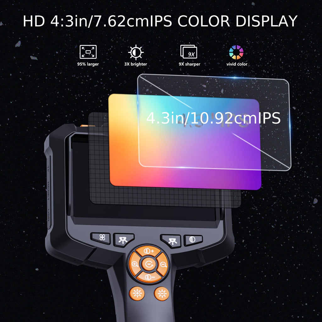 [HD Endoscope Camera] 1080 HD Borescope, 4.3" Endoscope Camera with Light - 16.5ft Snake Camera, Endoscope Camera Gadgets for Men