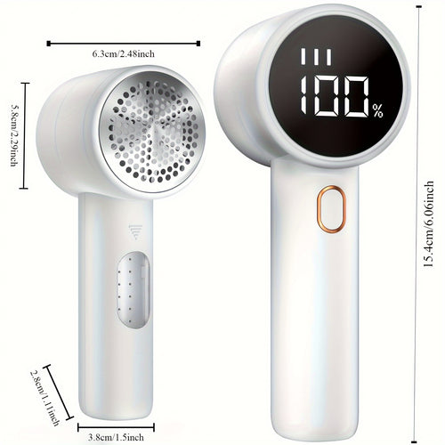 Electric Lint Remover, Fabric Shaver, USB Rechargeable Sweater Shaver, Power Lint Shaver, LED Display, Fuzz Remover, Portable Hairball Trimmer For Clothes, Bedding, Furniture, Carpet, Sofa, Cleaning Supplies, Household Gadget