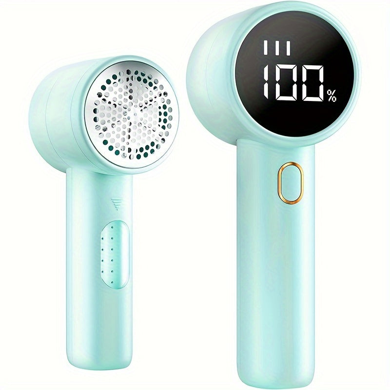 Electric Lint Remover, Fabric Shaver, USB Rechargeable Sweater Shaver, Power Lint Shaver, LED Display, Fuzz Remover, Portable Hairball Trimmer For Clothes, Bedding, Furniture, Carpet, Sofa, Cleaning Supplies, Household Gadget