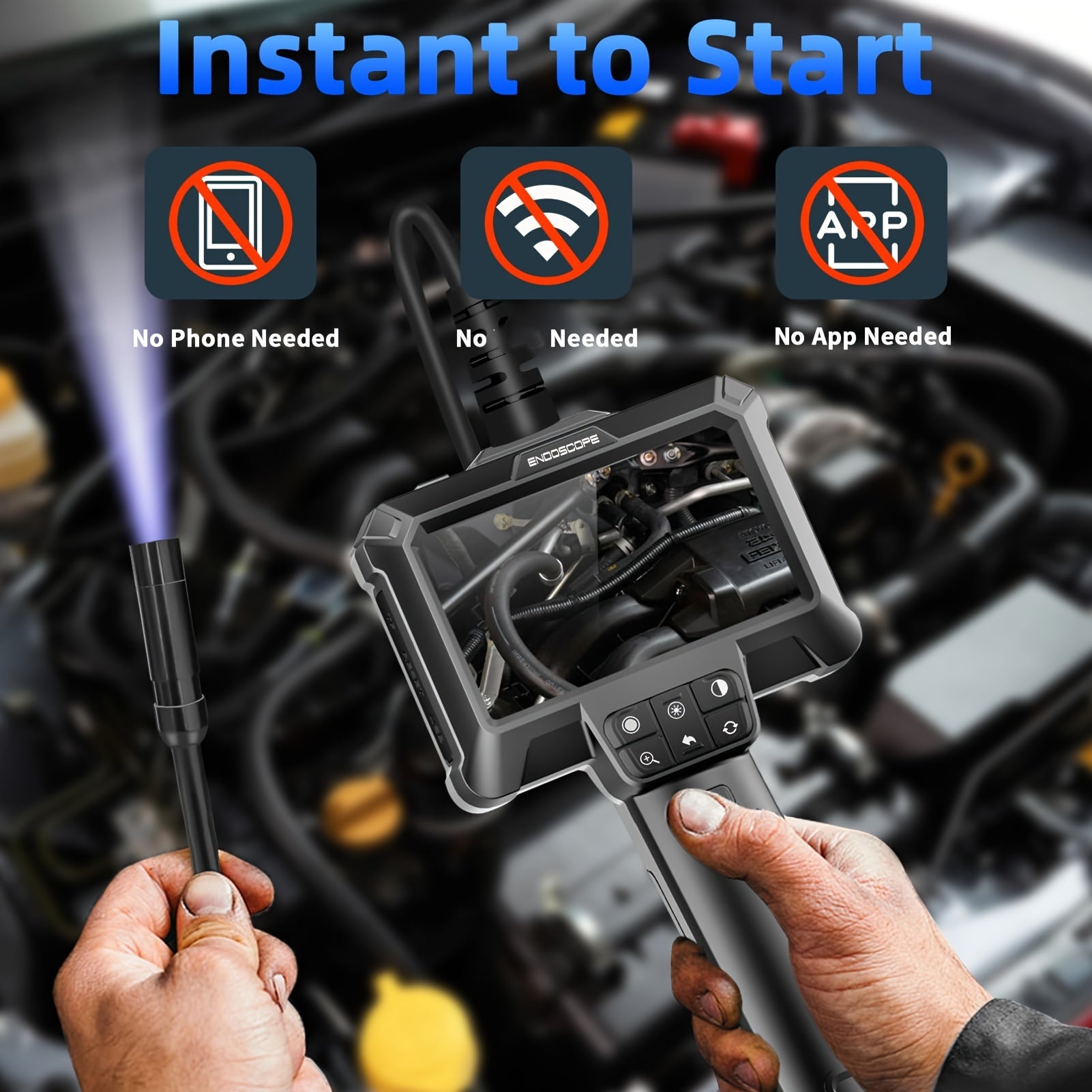 4.3" Endoscope Camera With Light, IP67 1080 HD Inspection Camera, Borescope Camera With Light, Snake Camera, 16.5ft Endoscope Camera, Gadgets For Men