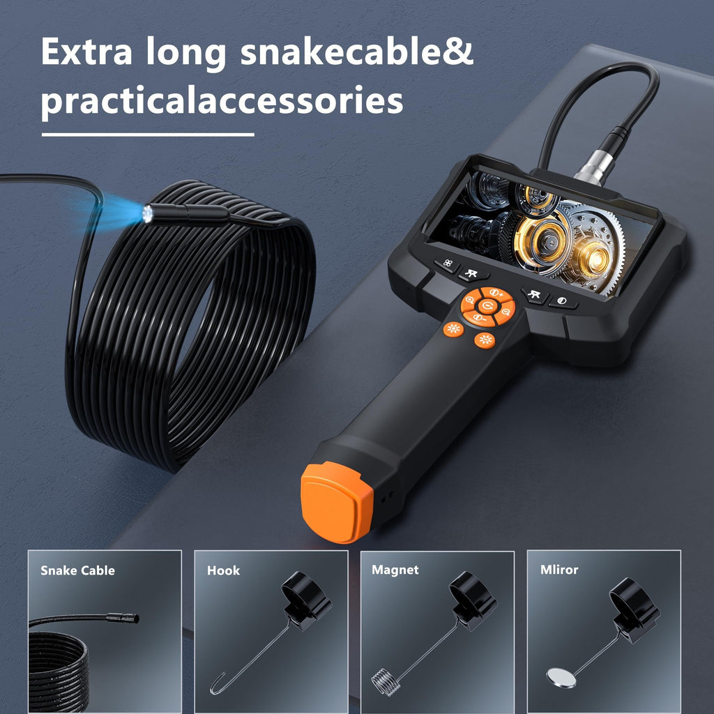 [HD Endoscope Camera] 1080 HD Borescope, 4.3" Endoscope Camera with Light - 16.5ft Snake Camera, Endoscope Camera Gadgets for Men