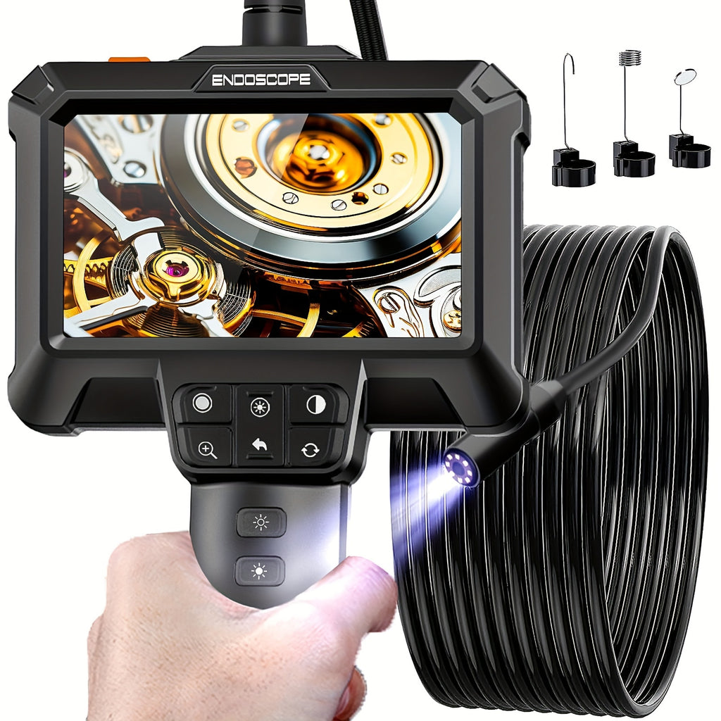 4.3" Endoscope Camera With Light, IP67 1080 HD Inspection Camera, Borescope Camera With Light, Snake Camera, 16.5ft Endoscope Camera, Gadgets For Men